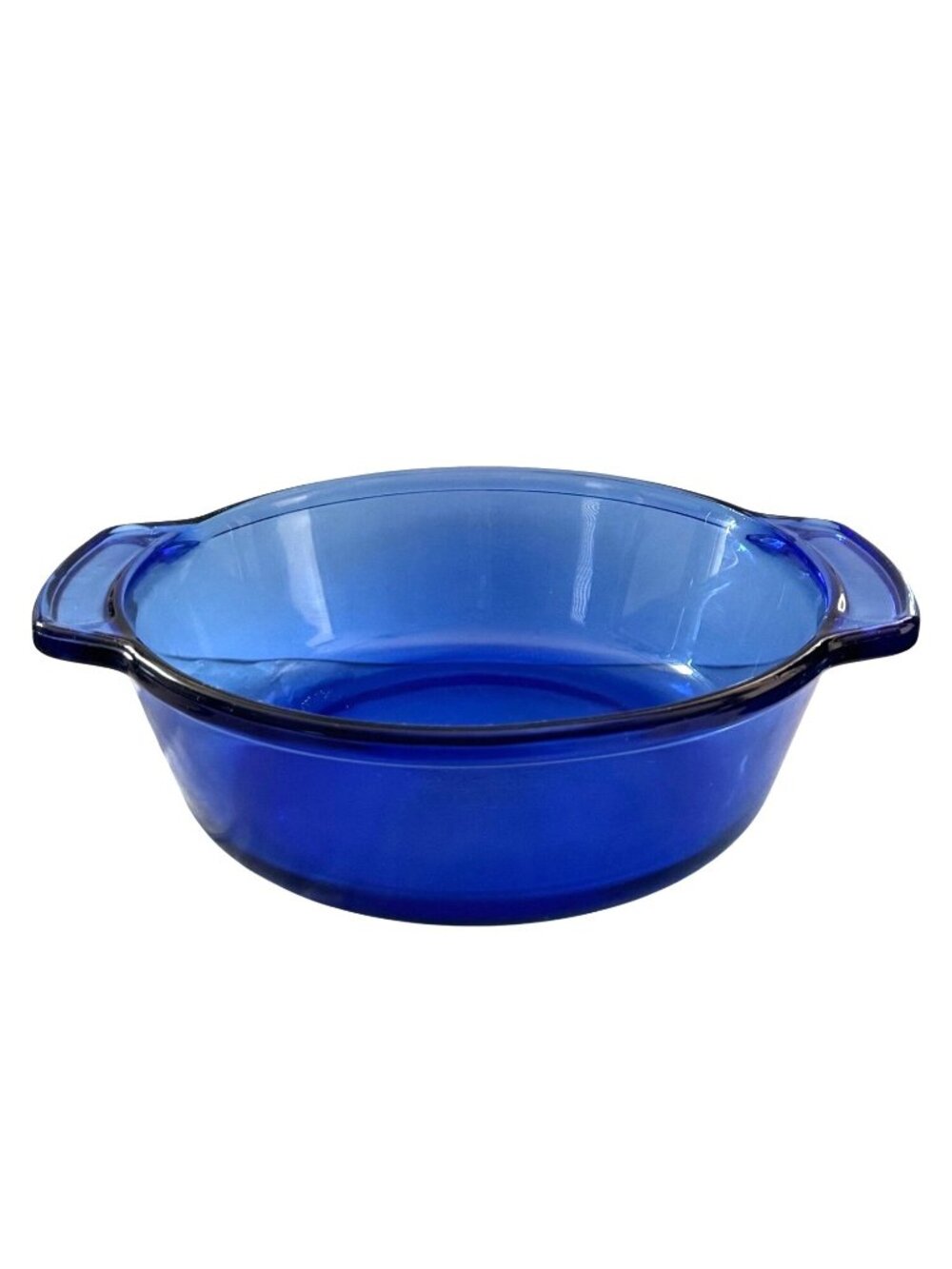 Anchor Hocking Blue Glass 2 Quart Casserole Dish 9" Diameter